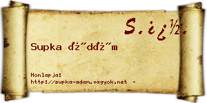 Supka Ádám névjegykártya
